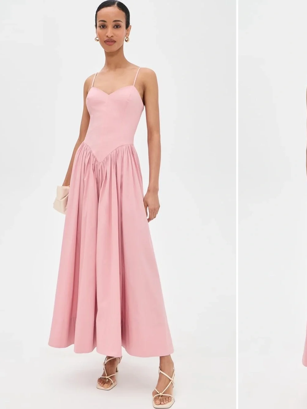 Hemant and Nandita Corseted Maxi Dress in pink size small